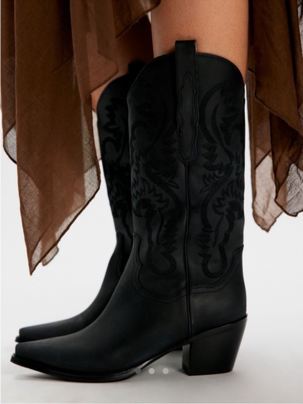 Jeffrey Campbell Dagget Western Boots in Black Leather